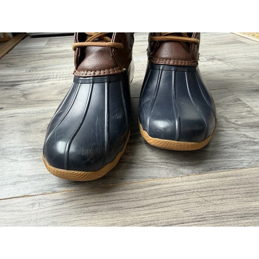 Sperry Saltwater Duck Boots Navy Girls Size‎ 4M Youth No Box Waterproof